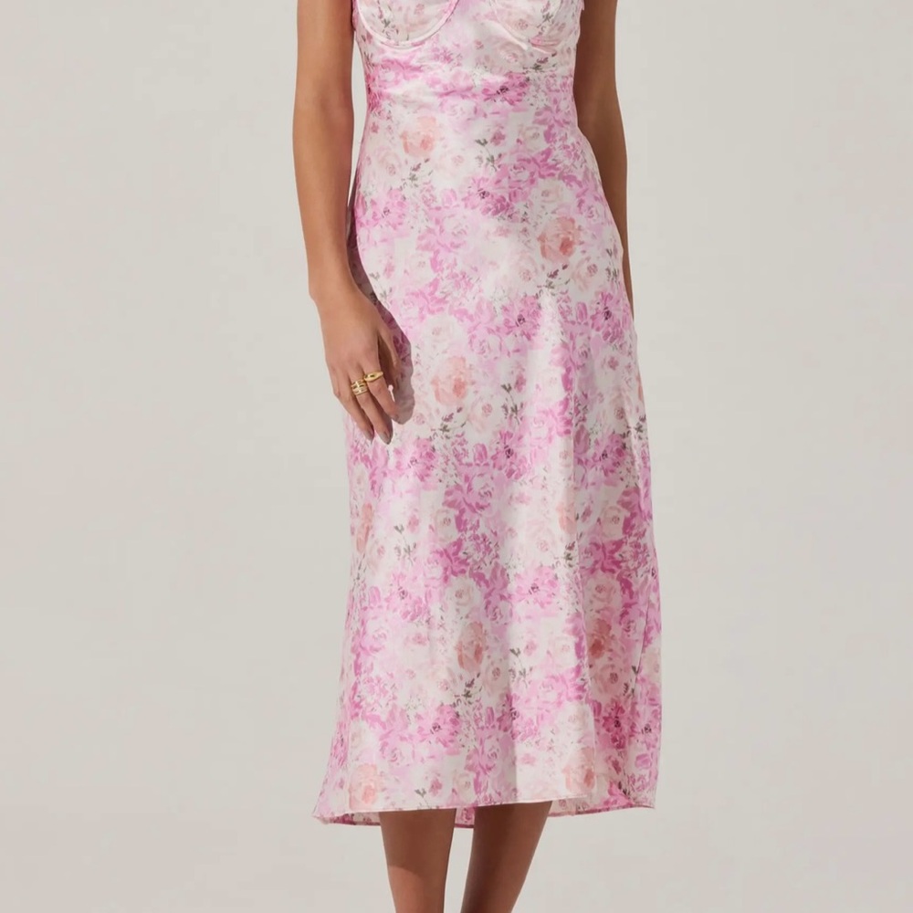 Floral Pink Midi Dress